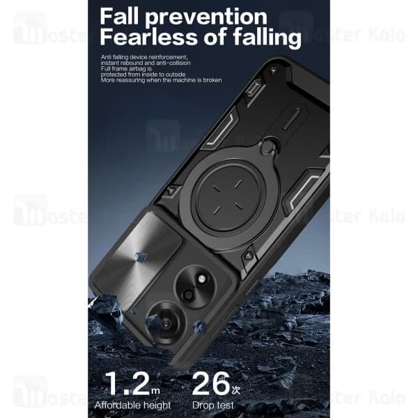 قاب ضد ضربه مگنتی اوپو Oppo A78 4G Magnetic Support Case دارای محافظ دوربین — تصویر ۳