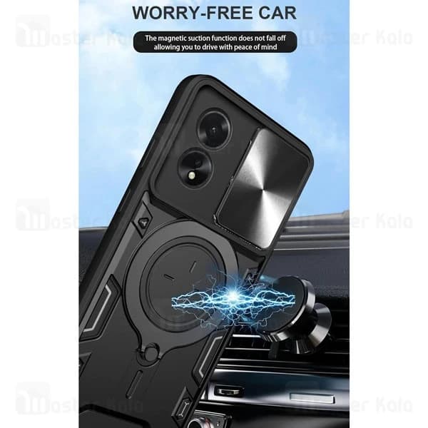 قاب ضد ضربه مگنتی اوپو Oppo A38 4G Magnetic Support Case دارای محافظ دوربین — تصویر ۴