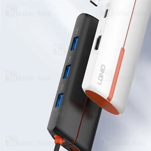 هاب 5 پورت تایپ سی الدینیو LDNIO DS-25H توان 100 وات — تصویر ۵