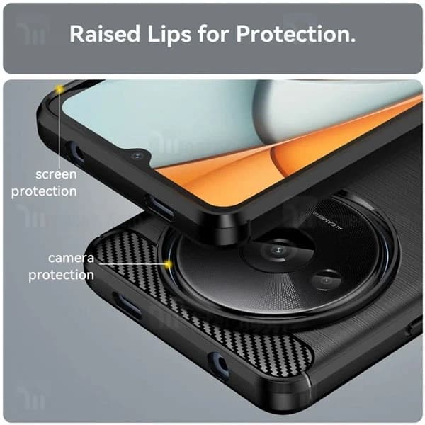 قاب فیبر کربنی شیائومی Xiaomi Redmi A3 / Poco C61 Rugged Armor Fiber Carbon — تصویر ۶