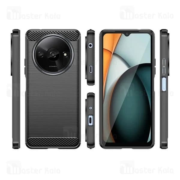 قاب فیبر کربنی شیائومی Xiaomi Redmi A3 / Poco C61 Rugged Armor Fiber Carbon — تصویر ۳