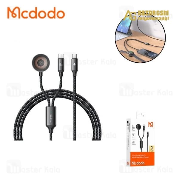 کابل Type-C به Type-C و شارژر اپل واچ مک دودو Mcdodo CA-220 توان 60 وات — تصویر ۹