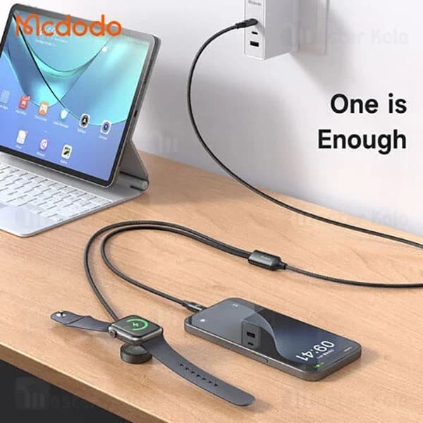 کابل Type-C به Type-C و شارژر اپل واچ مک دودو Mcdodo CA-220 توان 60 وات — تصویر ۸