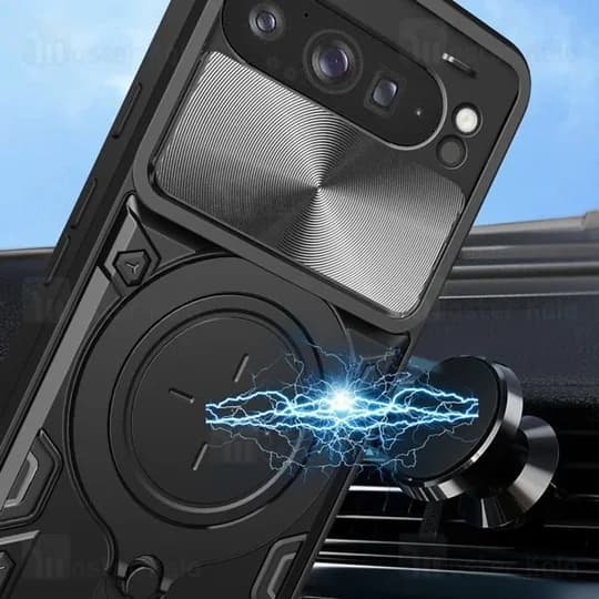 قاب ضد ضربه مگنتی گوگل Google Pixel 9 Pro XL Magnetic Support Case دارای محافظ دوربین — تصویر ۲