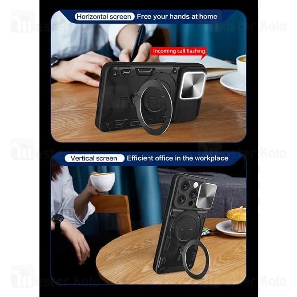 قاب ضد ضربه مگنتی Apple iPhone 16 Pro Magnetic Support Case دارای محافظ دوربین — تصویر ۳