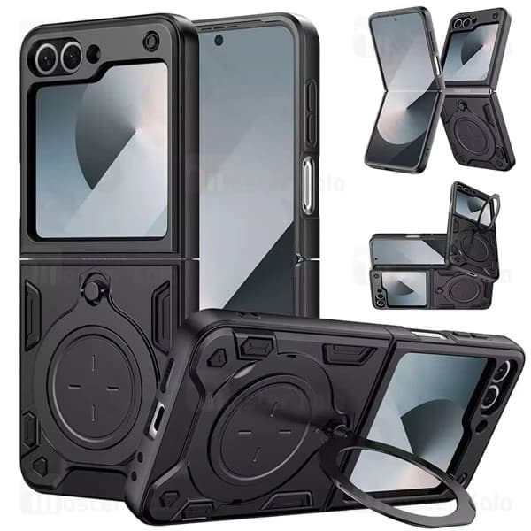 قاب ضد ضربه مگنتی سامسونگ Samsung Galaxy Z Flip6 Magnetic Support Case دارای محافظ دوربین — تصویر ۲
