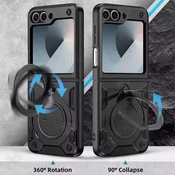 قاب ضد ضربه مگنتی سامسونگ Samsung Galaxy Z Flip6 Magnetic Support Case دارای محافظ دوربین — تصویر ۷