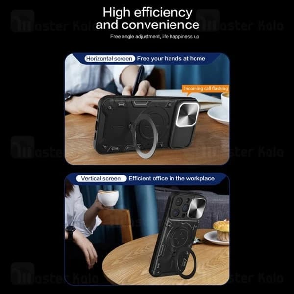 قاب ضد ضربه مگنتی Apple iPhone 16 Pro Max Magnetic Support Case دارای محافظ دوربین — تصویر ۲