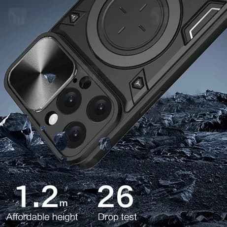 قاب ضد ضربه مگنتی Apple iPhone 16 Pro Max Magnetic Support Case دارای محافظ دوربین — تصویر ۳