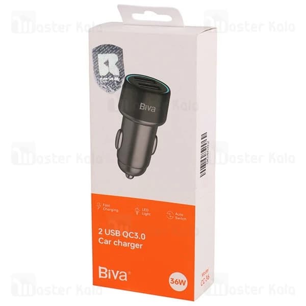 شارژر فندکی بیوا Biva CC-36 USB QC3.0 Car Charger توان 18 وات — تصویر ۵
