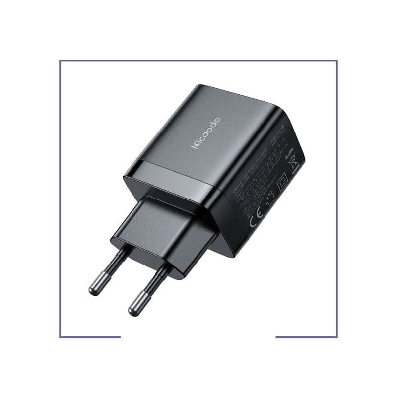 آداپتور شارژ دو پورت تایپ سی مک دودو Mcdodo 40W Dual Type-C GaN CH-2501 — تصویر ۲
