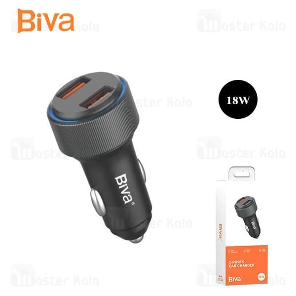 شارژر فندکی بیوا Biva CC-24 2-Ports Car Charger توان 18 وات