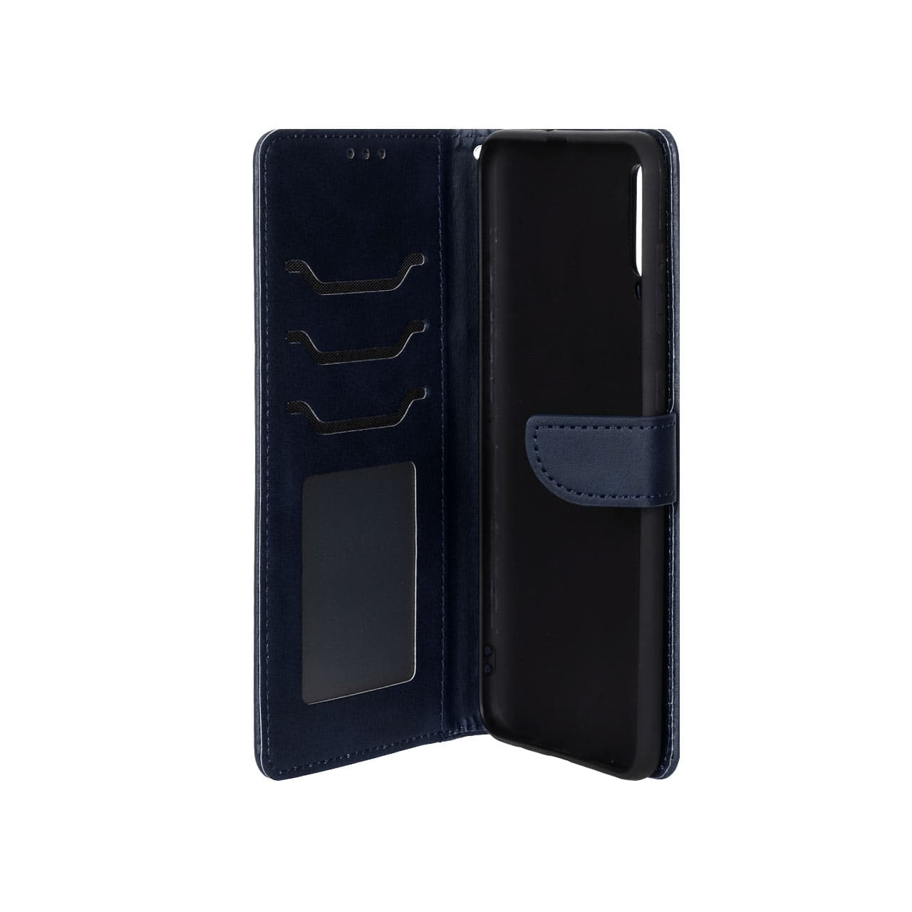 کیف چرمی موبایل مگنتی Samsung Galaxy A70 / A70s – سرمه ای — تصویر ۲
