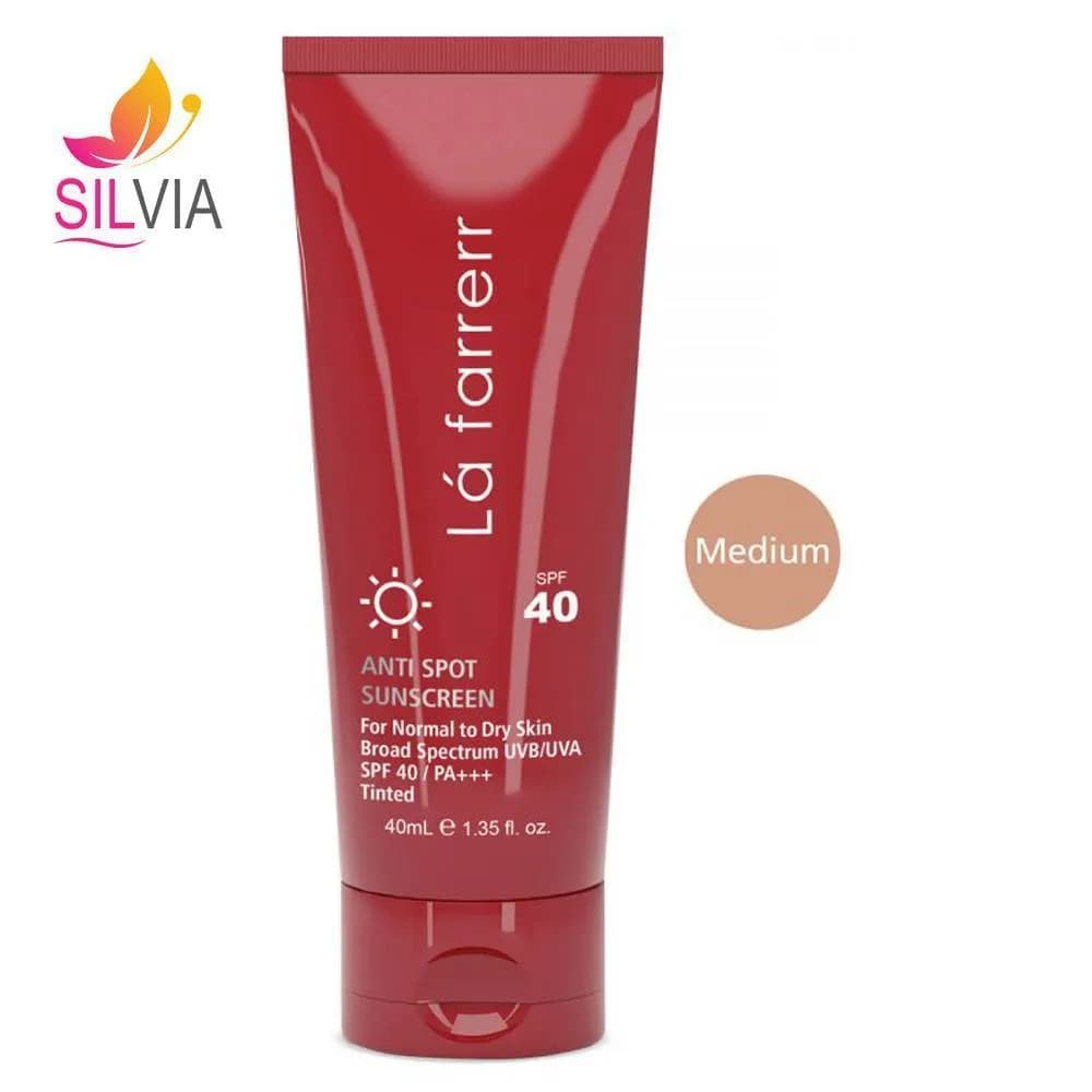 کرم ضد آفتاب و ضد لک رنگی بژ متوسط پوست خشک و معمولی SPF40 لافارر 40 میل