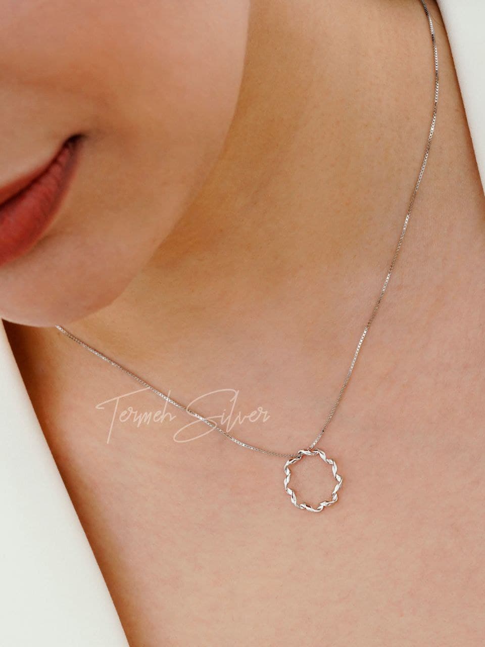 گردنبند نقره حلقه پیچی با زنجیر MT 1036