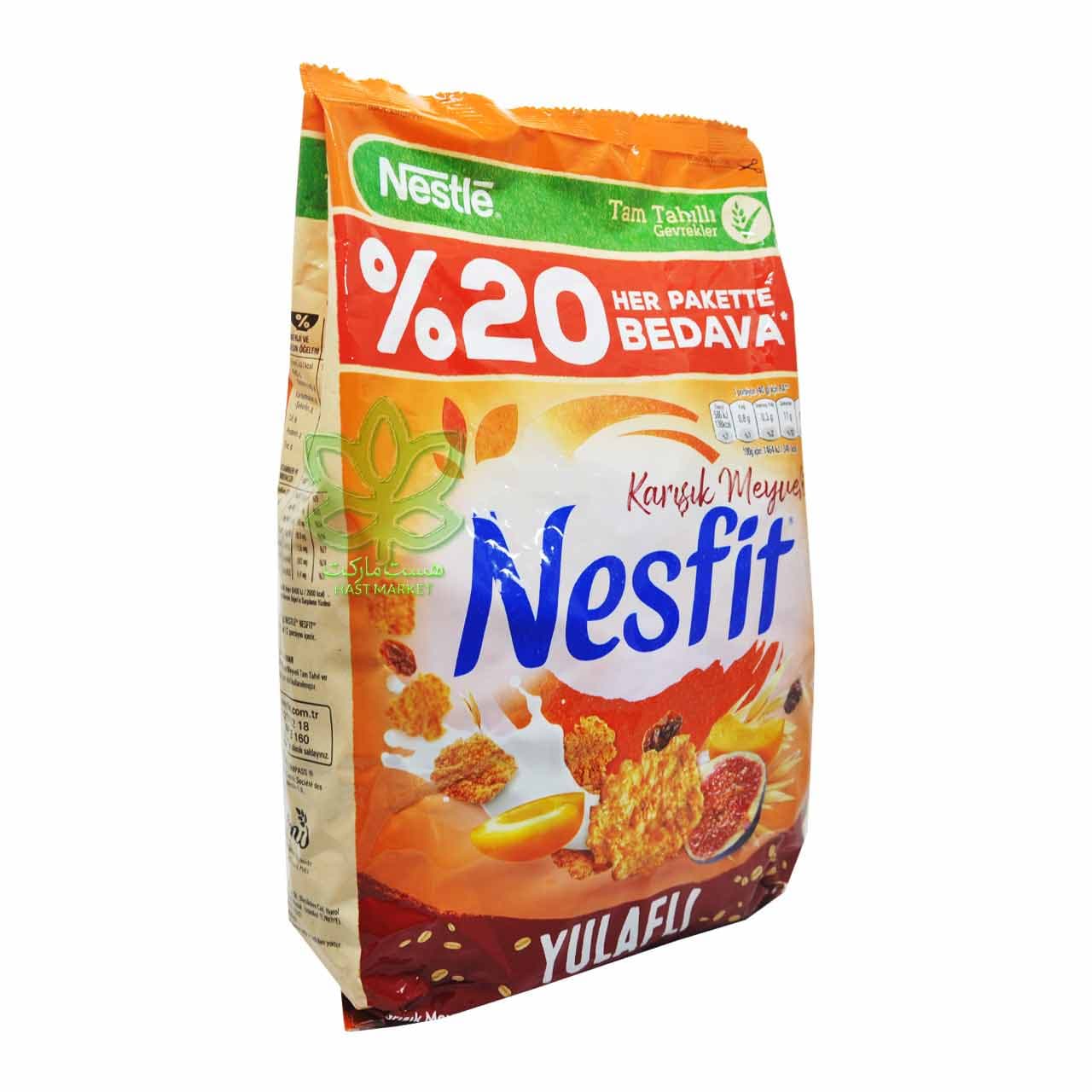 غلات صبحانه رژیمی انجیر و زردآلو 400 گرم کیسه فیتنس نستله – nestle — تصویر ۲