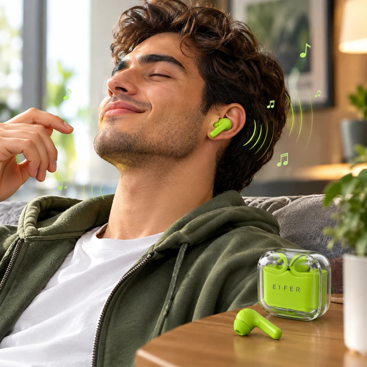 هندزفری بلوتوثی Ultrapods Max | کیس شفاف و کنترل لمسی — تصویر ۶