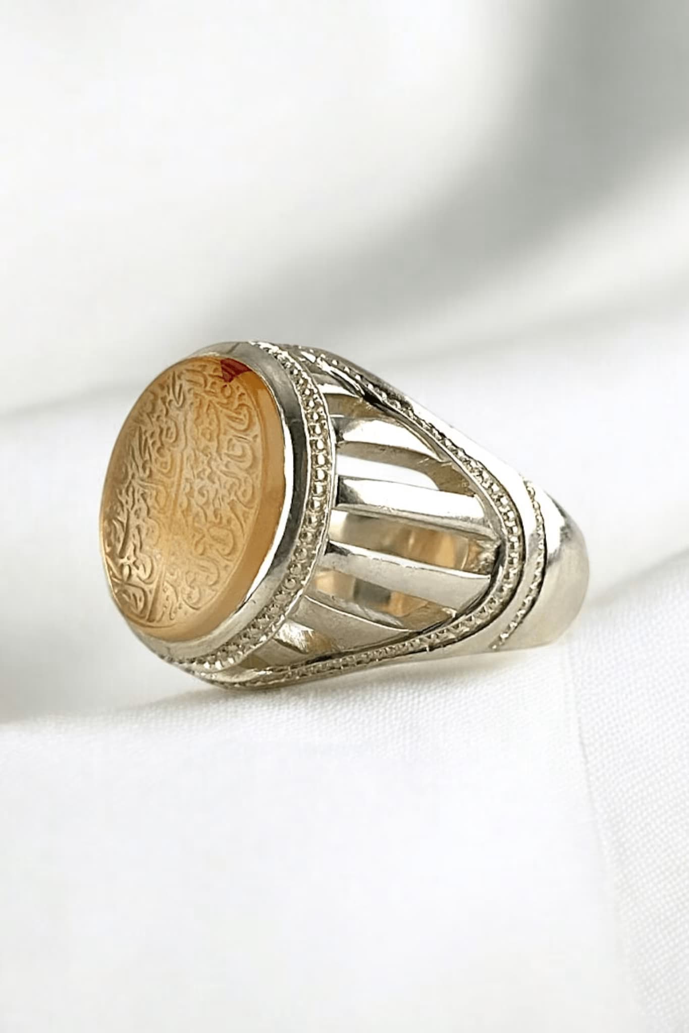 انگشتر عقیق زرد-مدل R1510 — تصویر ۳
