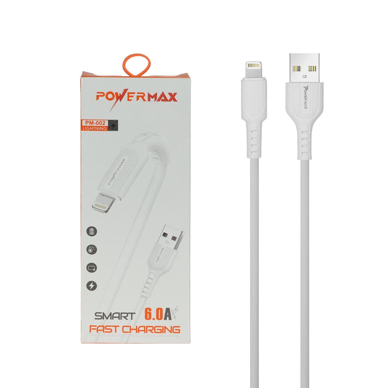 کابل شارژ فست آیفون Power Max مدل PM-002 – سفید