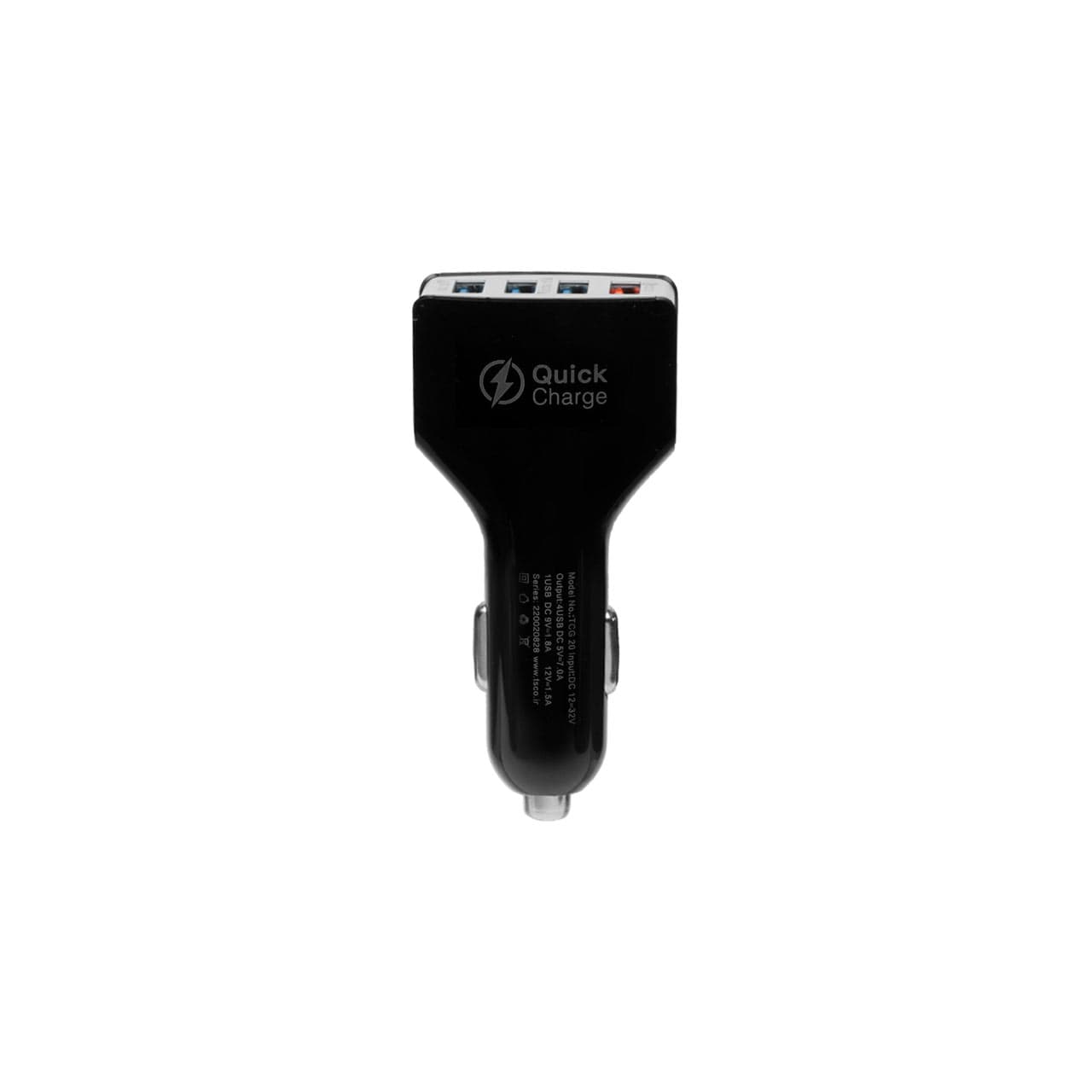 شارژر فندکی فست چهار پورت TSCO مدل TCG 20 18W به همراه کابل شارژ Type-C – مشکی — تصویر ۲