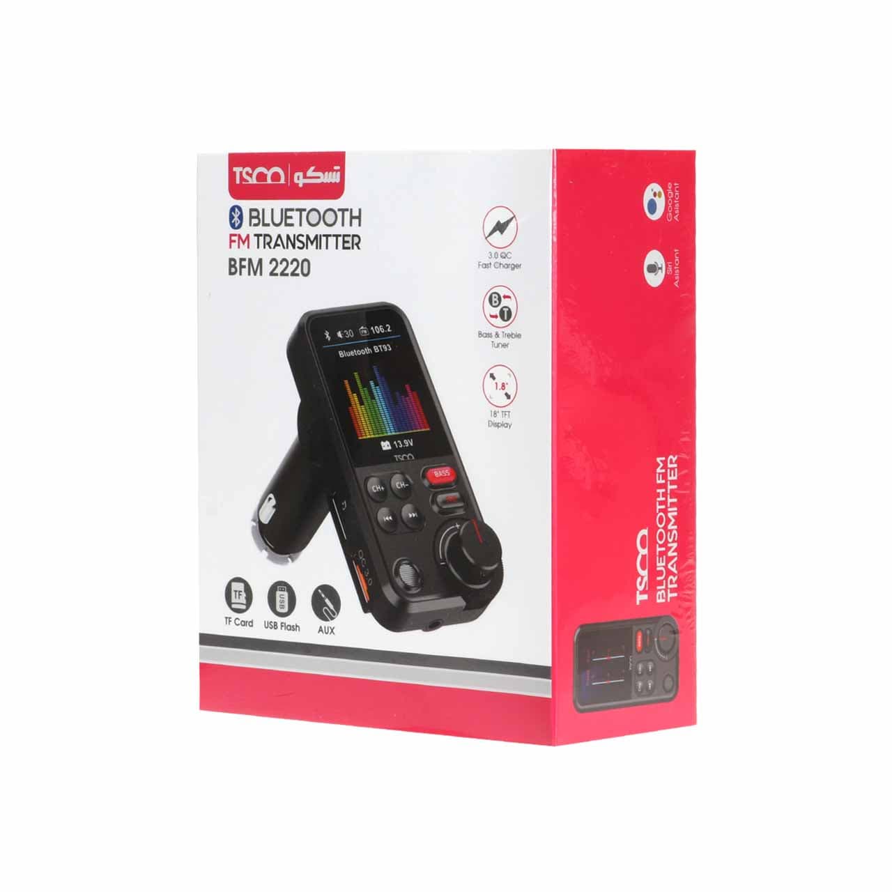 پخش کننده بلوتوث FM خودرو Tsco مدل BFM 2220 – مشکی — تصویر ۵