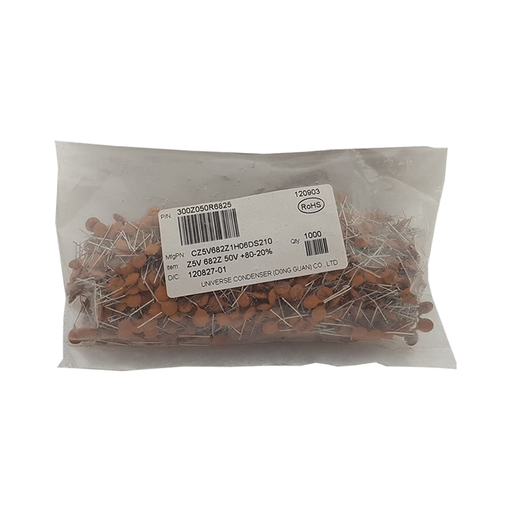 خازن عدسی مدل CZ5V682Z1H06DS210 ظرفیت 6.8nF 50V بسته ۱۰۰۰ عددی — تصویر ۲