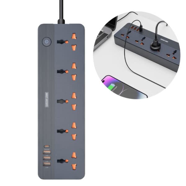 چندراهی هوشمند و شارژر گرین لاین Green Lion GS-250 Power Socket 2500W — تصویر ۲