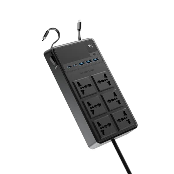 چندراهی برق پاورولوژی مدل PWCUQC030 به همراه 6 خروجی برق