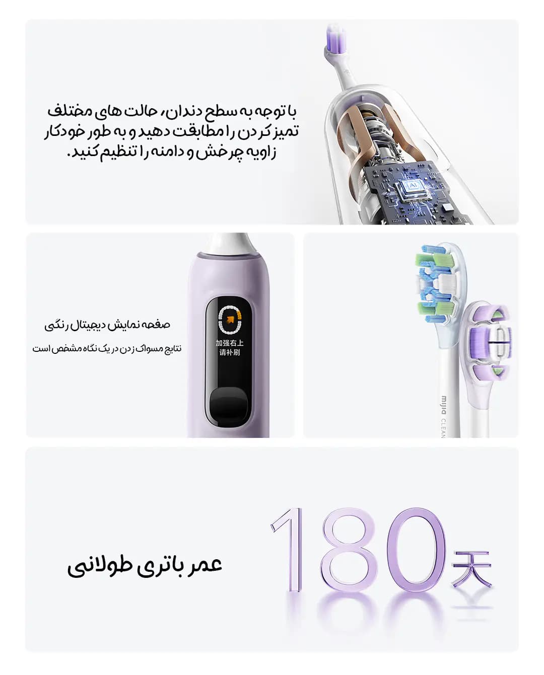 مسواک برقی شیائومی Mijia مدل MES610 رنگ آبی — تصویر ۵