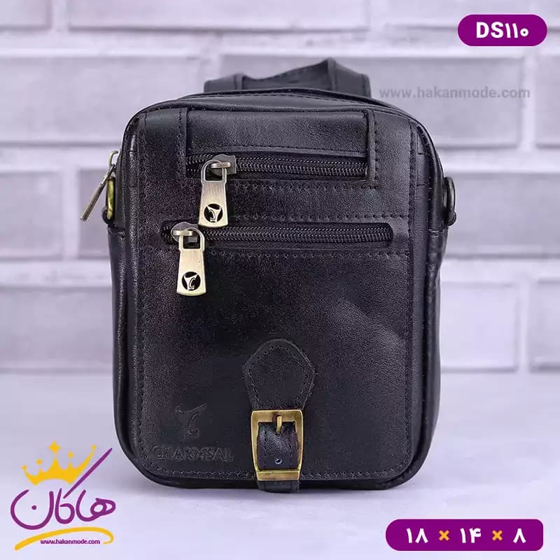 کیف دوشی چرم طبیعی سایز کوچک چرمسال | DS110 — تصویر ۶