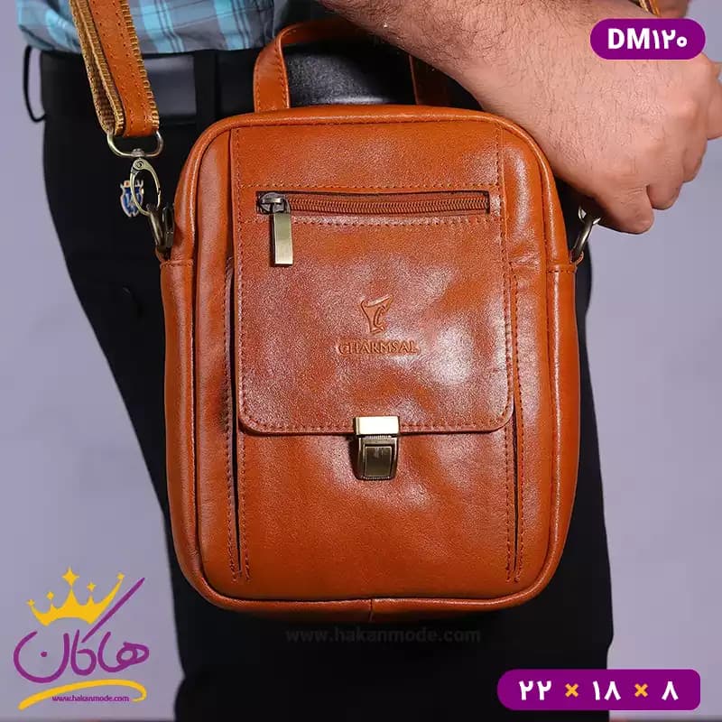 کیف دوشی چرمسال قفلدار سایز متوسط | DM120 — تصویر ۴