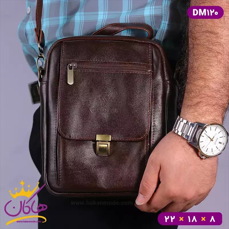 کیف دوشی چرمسال قفلدار سایز متوسط | DM120 — تصویر ۳