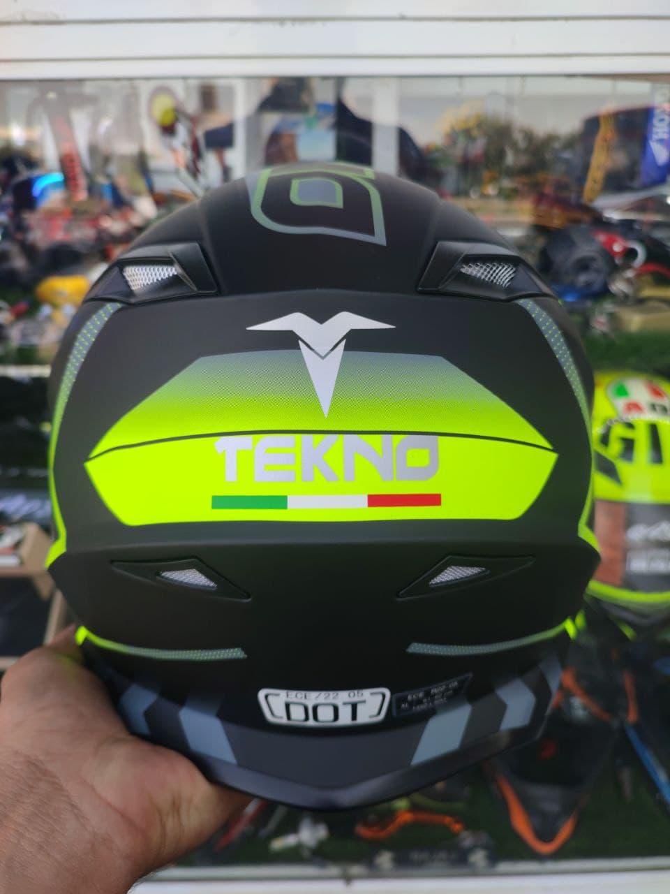 کلاه کاسکت کراسی تکنو TEKNO فسفری مشکی SG-126 — تصویر ۳