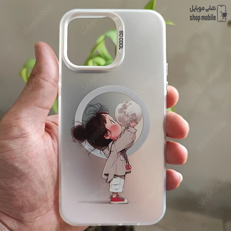 قاب گوشی آیفون 12 پرو مکس (کاور سوکول طرح مگ سیف مدل دختر و ماه)