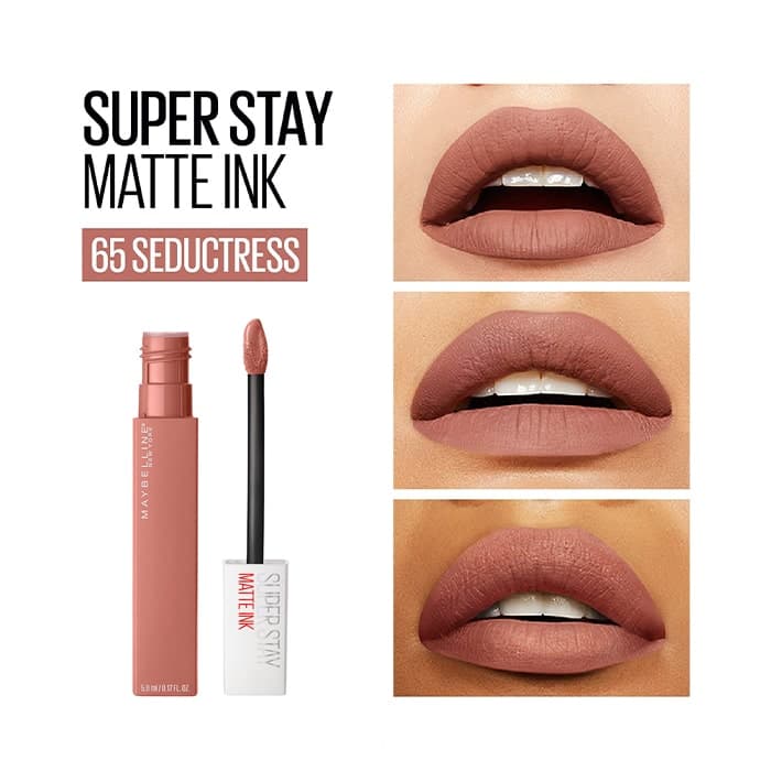 رژ لب مایع مات میبلین مدل سوپر استی رنگ SEDUCTRESS 65 — تصویر ۲