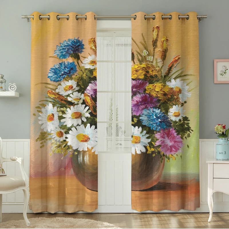 پرده نیروانا طرح گل مدل هازان کد 8023 سایز 140×280 سانتی متر کد4035
