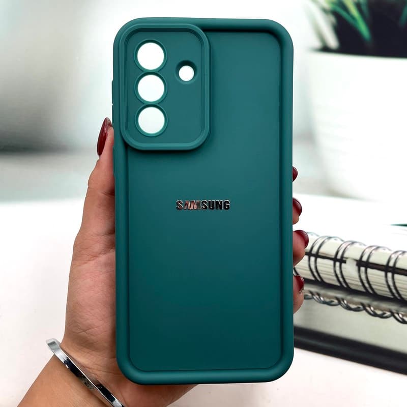 قاب گوشی Galaxy A37 سامسونگ Armor Case ضد ضربه سیلیکونی تاک سولید محافظ لنز دار برجسته سبز کد 618493