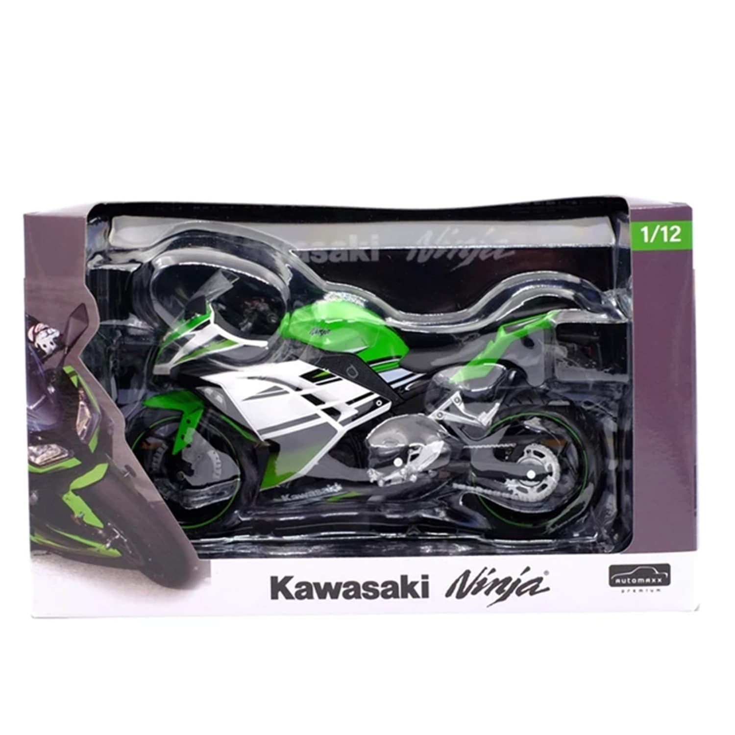 موتور بازی مدل Automaxx 1:12 Kawasaki Ninja 250 | سبز | گارانتی اصالت و سلامت فیزیکی کالا — تصویر ۲