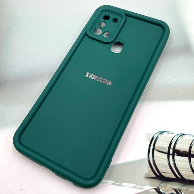 قاب گوشی Galaxy A21S سامسونگ Armor Case ضد ضربه سیلیکونی تاک سولید محافظ لنز دار برجسته سبز کد 901908 — تصویر ۲