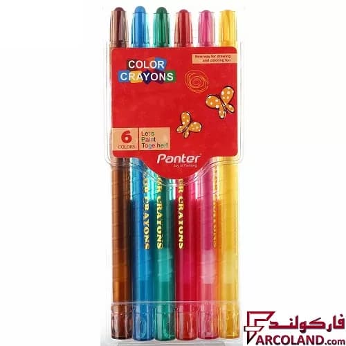 مداد شمعی 6 رنگ پنتر مدل RC101