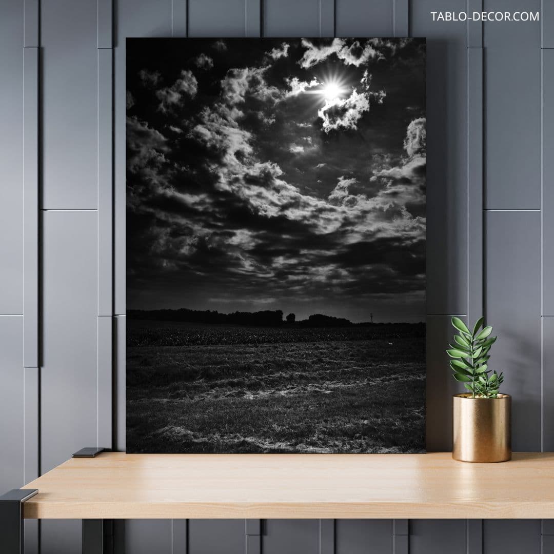 تابلو مدرن آسمان سیاه تابان Shining black sky