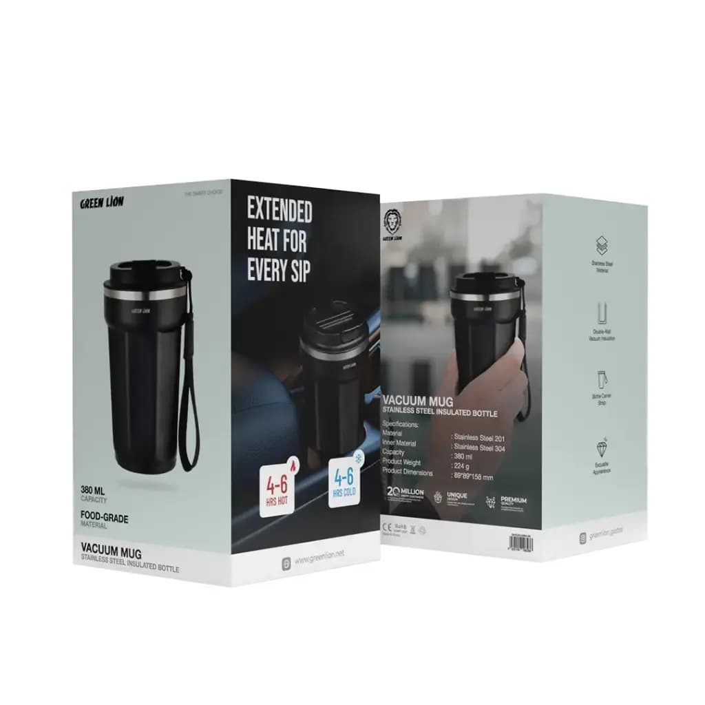ماگ مسافرتی گرین لاین مدل GNVCMC380ML ظرفیت ۳۸۰ میلی‌لیتر عایق