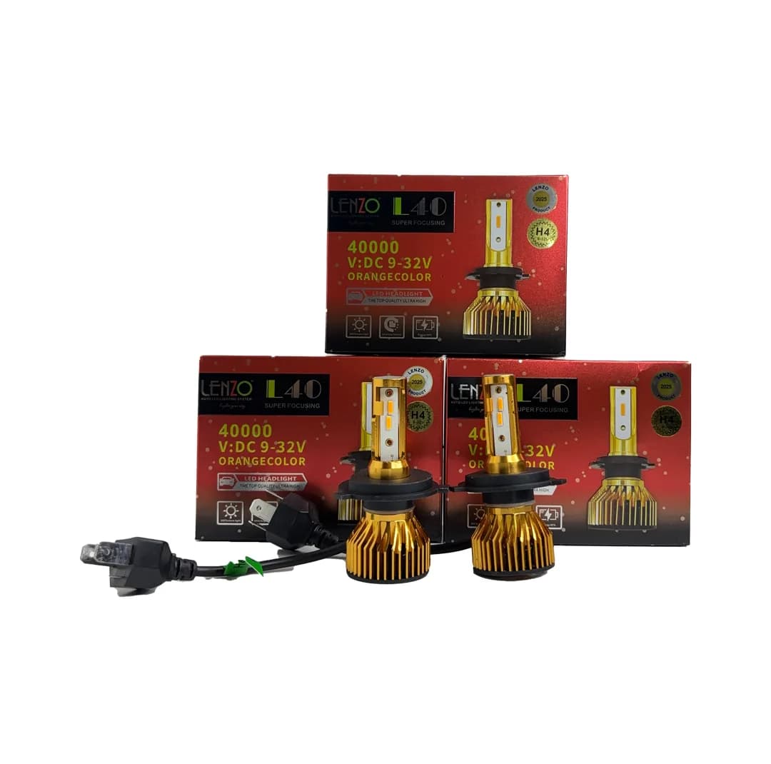 لامپ هدلایت خودرو لنزو مدل F40 پایه H4 بسته دو عددی — تصویر ۳
