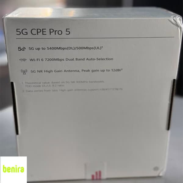 مودم 5G روتر بیسیم هوآوی مدل H158-381 5G CPE PRO5 با سرعت دانلود 5.4 گیگابیت، پشتیبانی از وایفای 6 AX7200، قابلیت اتصال همزمان 128 کاربر، تجمیع فرکانس 5G و 4G، پورت 2.5 گیگابیتی و 1 گیگابیتی و نرمافزا — تصویر ۶