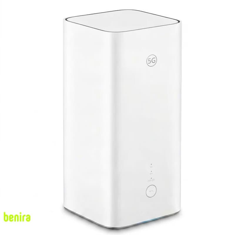 مودم 5G روتر بیسیم هوآوی مدل H158-381 5G CPE PRO5 با سرعت دانلود 5.4 گیگابیت، پشتیبانی از وایفای 6 AX7200، قابلیت اتصال همزمان 128 کاربر، تجمیع فرکانس 5G و 4G، پورت 2.5 گیگابیتی و 1 گیگابیتی و نرمافزا