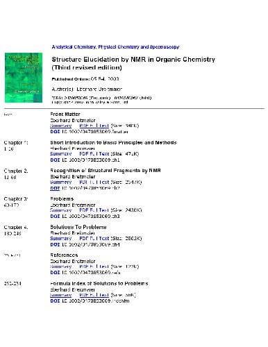 دانلود کتاب Structure Elucidation by NMR in Organic Chemistry