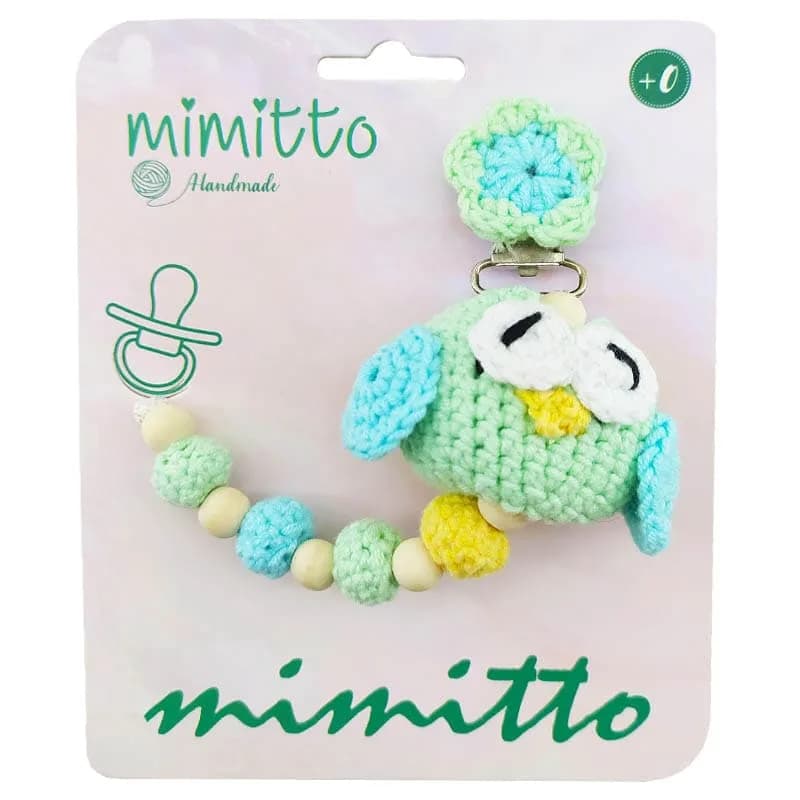 بند پستانک عروسکی بافت آبی Mimitto — تصویر ۵