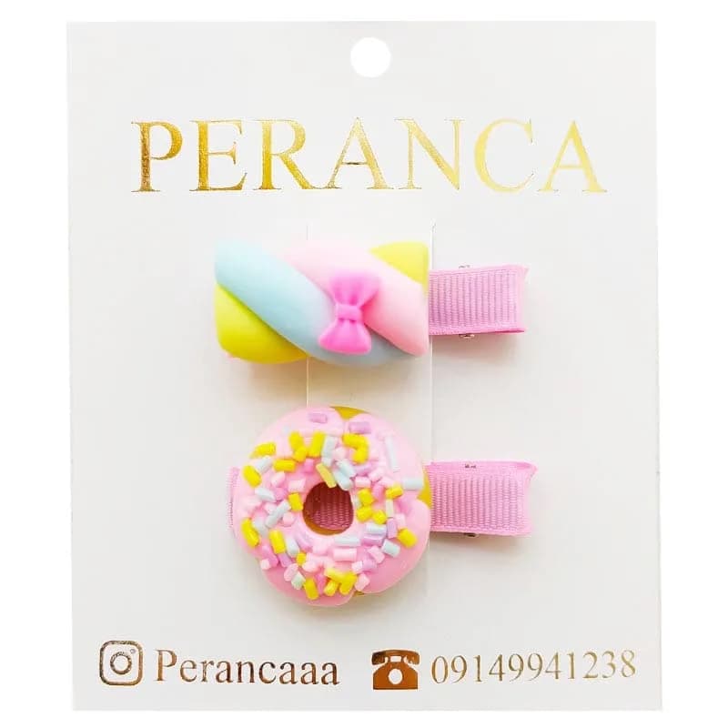 گیره سر دخترانه دوتایی مارشملو Perance hairbows — تصویر ۵