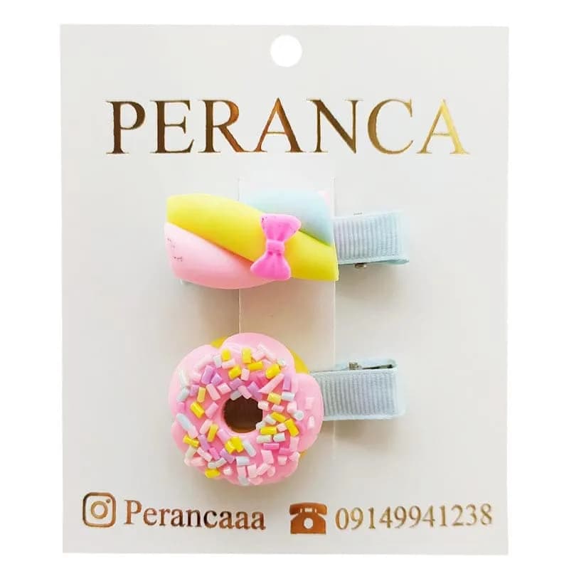 گیره سر دخترانه دوتایی مارشملو Perance hairbows — تصویر ۲