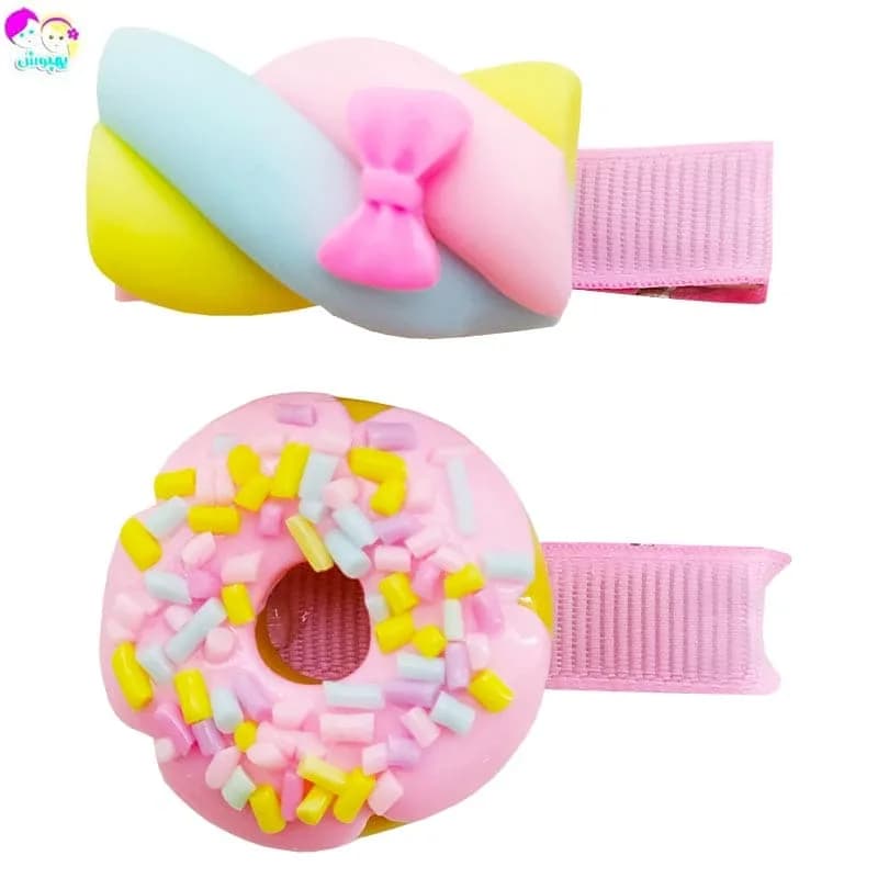گیره سر دخترانه دوتایی مارشملو Perance hairbows — تصویر ۳